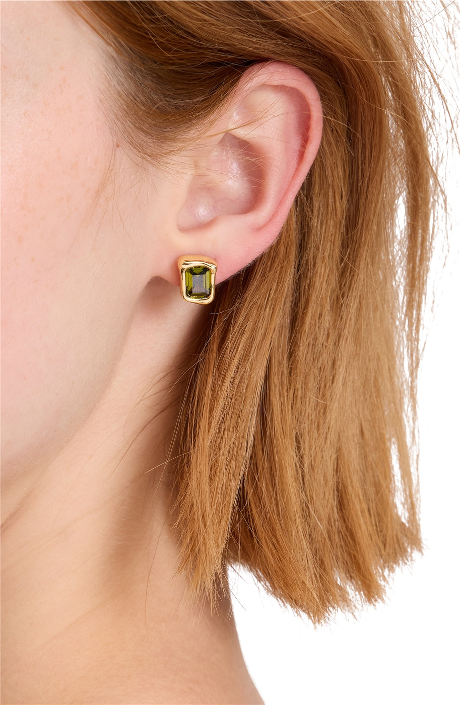 Kate Spade New York Gold Molten Glass Green Stud Earrings