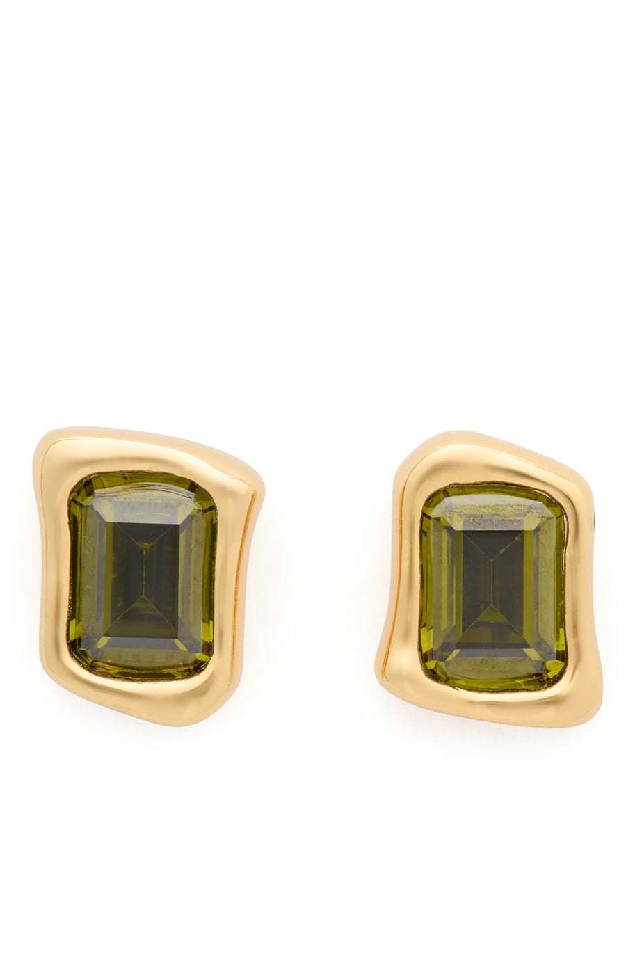 Kate Spade New York Gold Molten Glass Green Stud Earrings