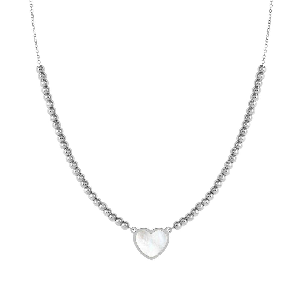 Nomination Emosfere Mother of Pearl Heart Beaded Stainless Steel Necklace