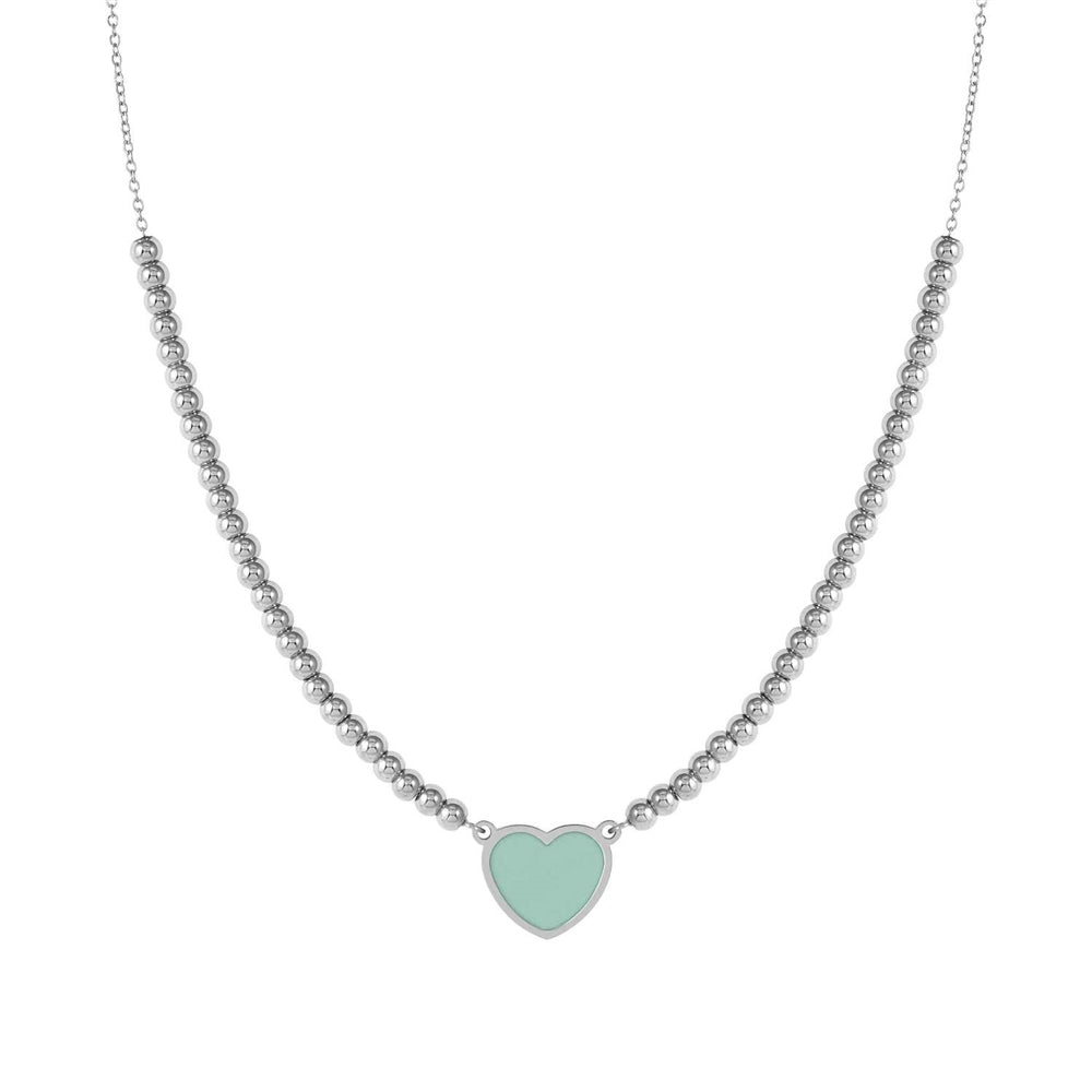 Nomination Emosfere Green Heart Beaded Stainless Steel Necklace