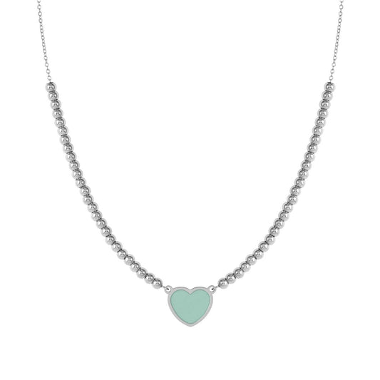 Nomination Emosfere Green Heart Beaded Stainless Steel Necklace