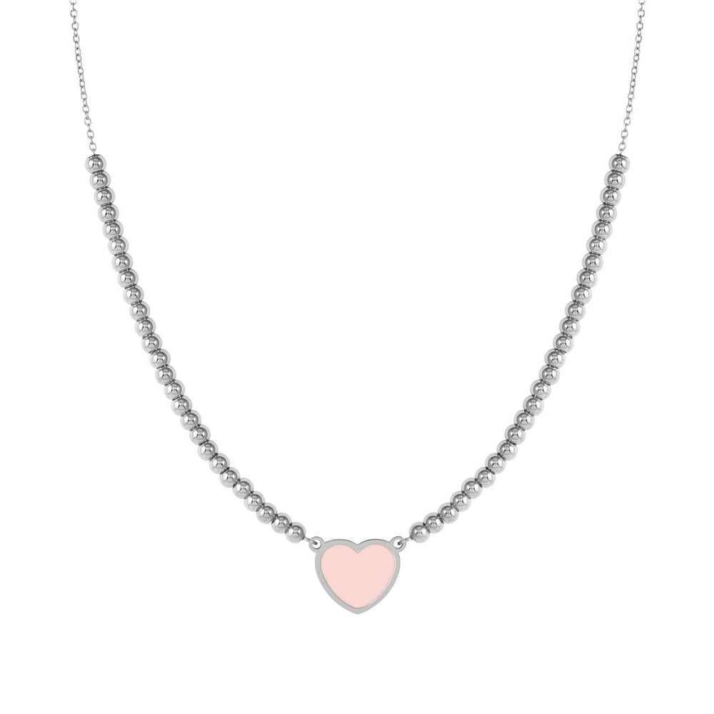 Nomination Emosfere Pink Heart Beaded Stainless Steel Necklace