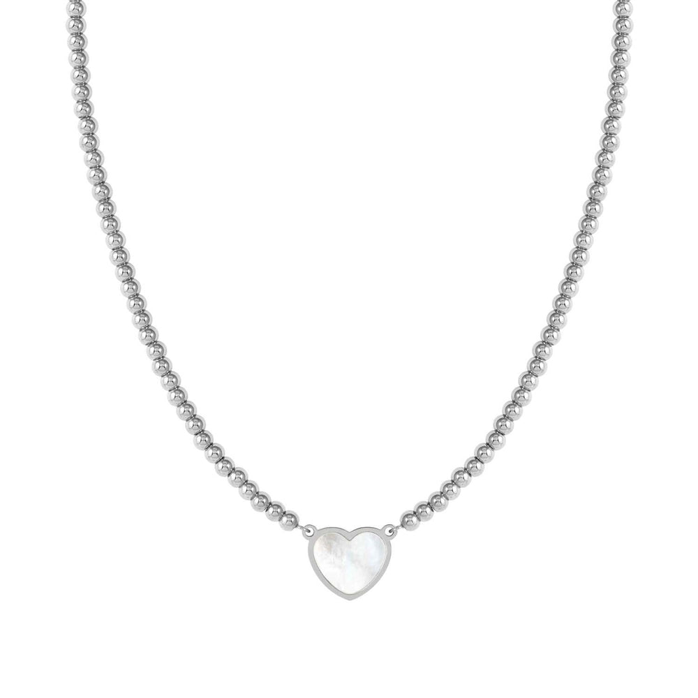 Nomination Emosfere Mother of Pearl Heart Rich Beaded Stainless Steel Necklace