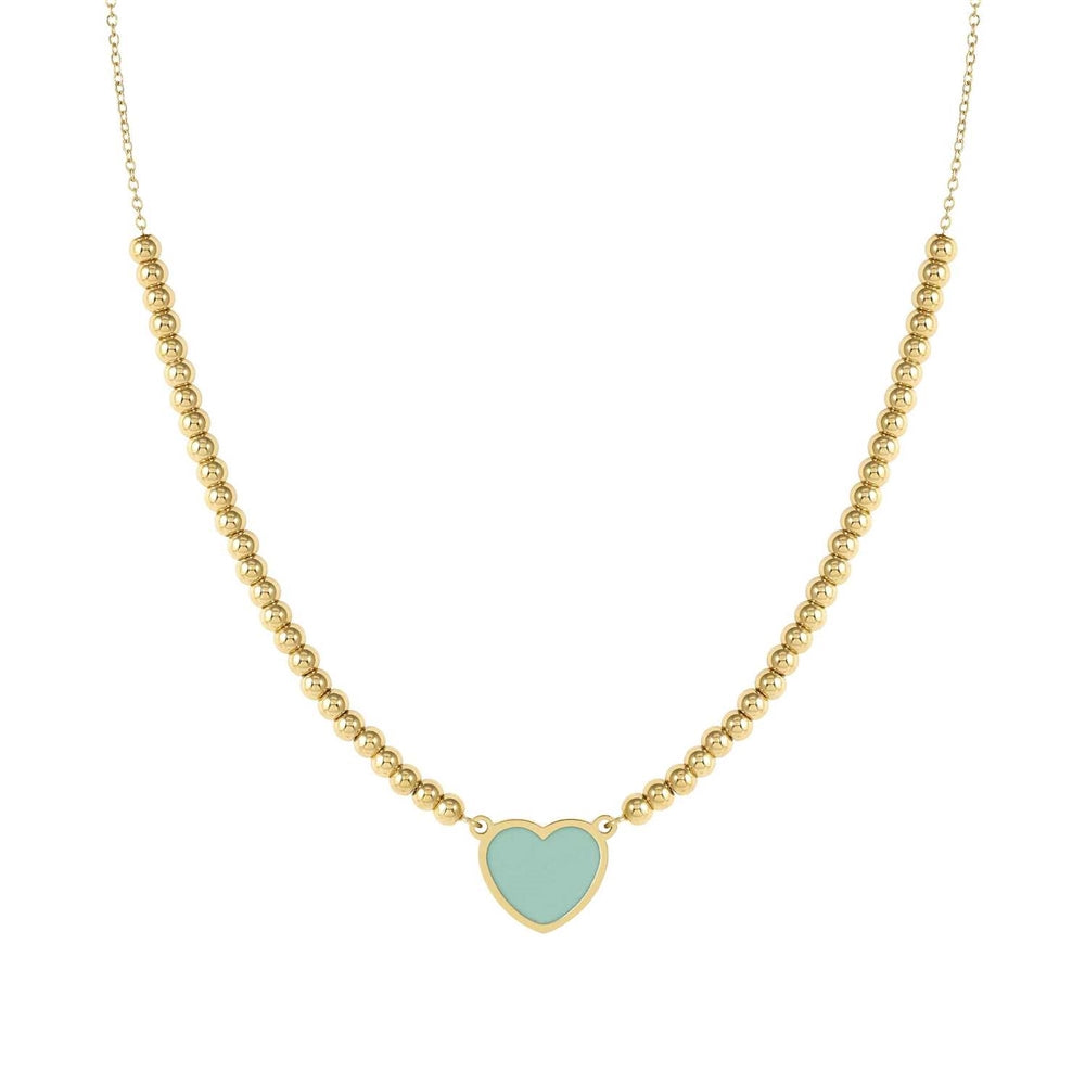 Nomination Emosfere Gold Green Heart Beaded Stainless Steel Necklace