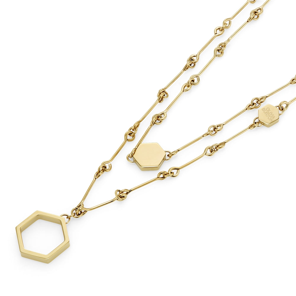 Olivia Burton Honeycomb Double Necklace