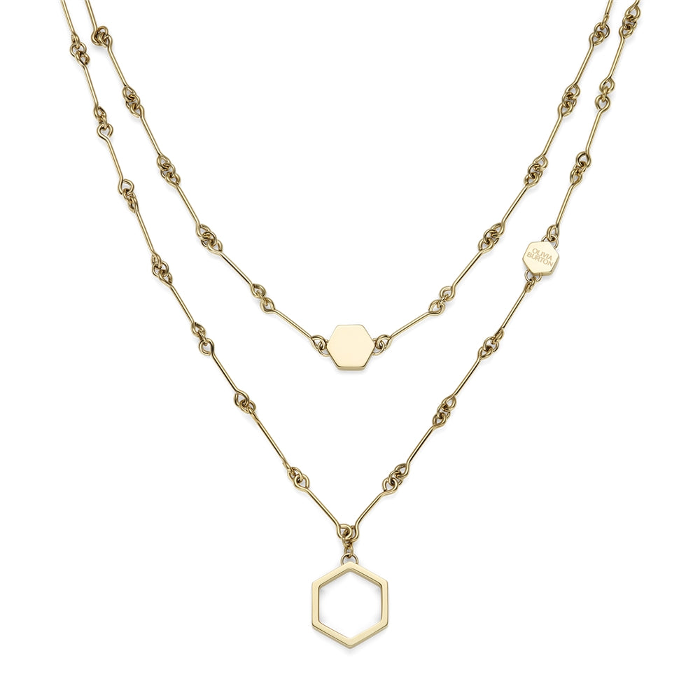 Olivia Burton Honeycomb Double Necklace