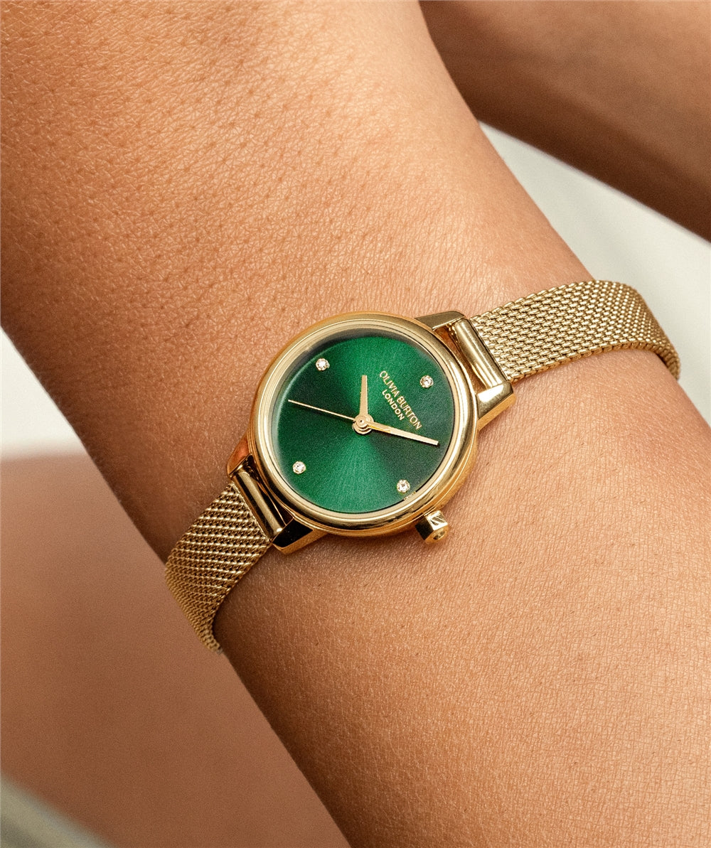 Olivia Burton Gold Mini Classic Green Watch