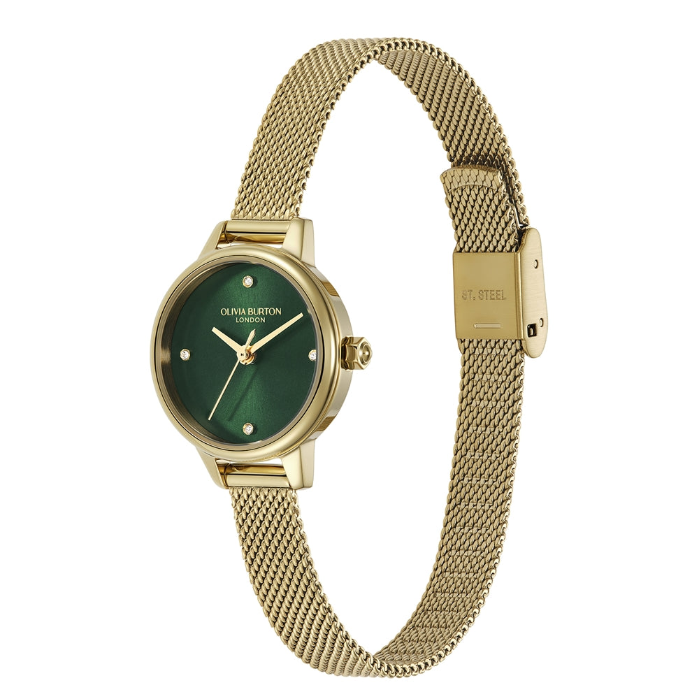 Olivia Burton Gold Mini Classic Green Watch