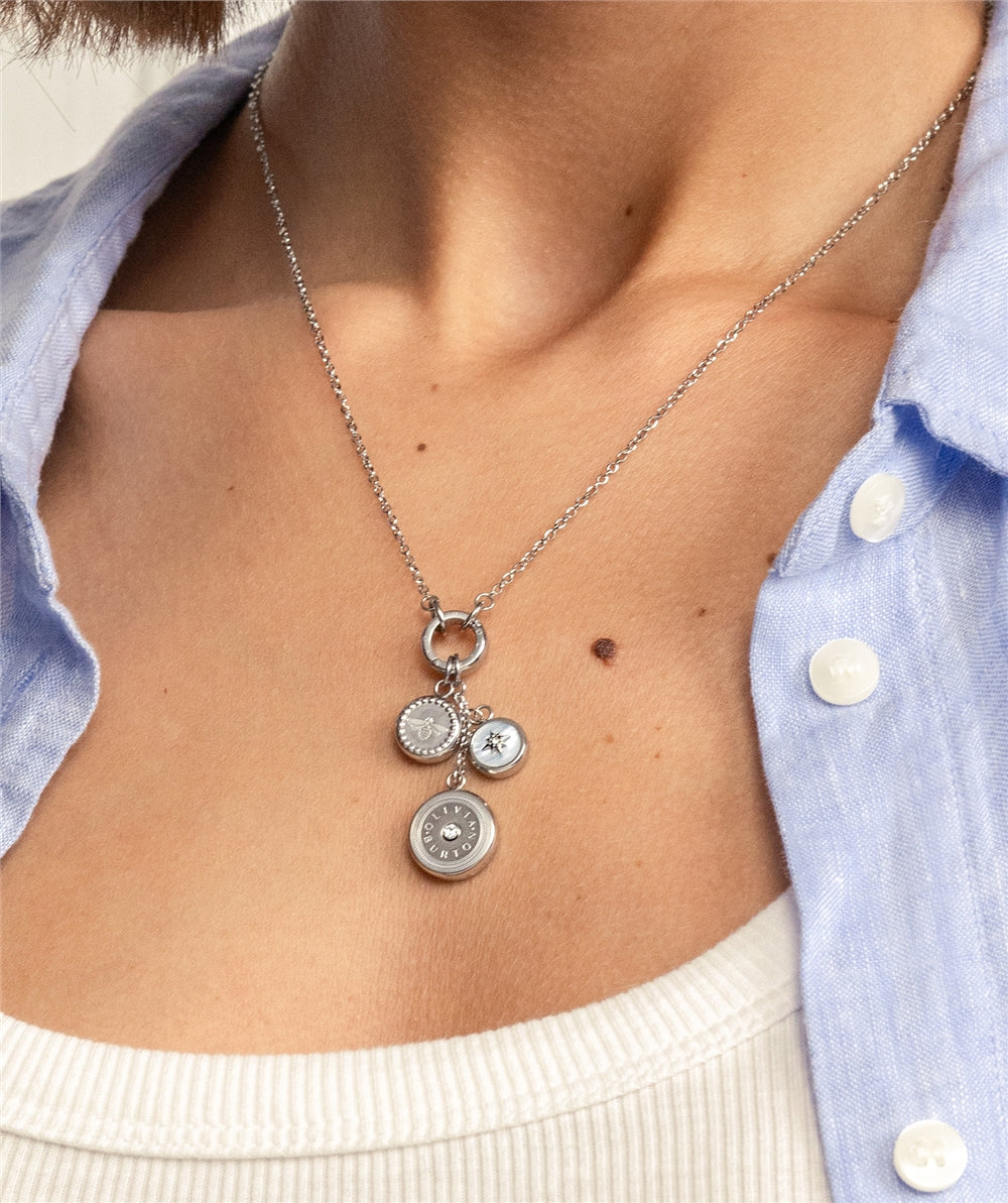 Olivia Burton Silver Multi Charm Necklace
