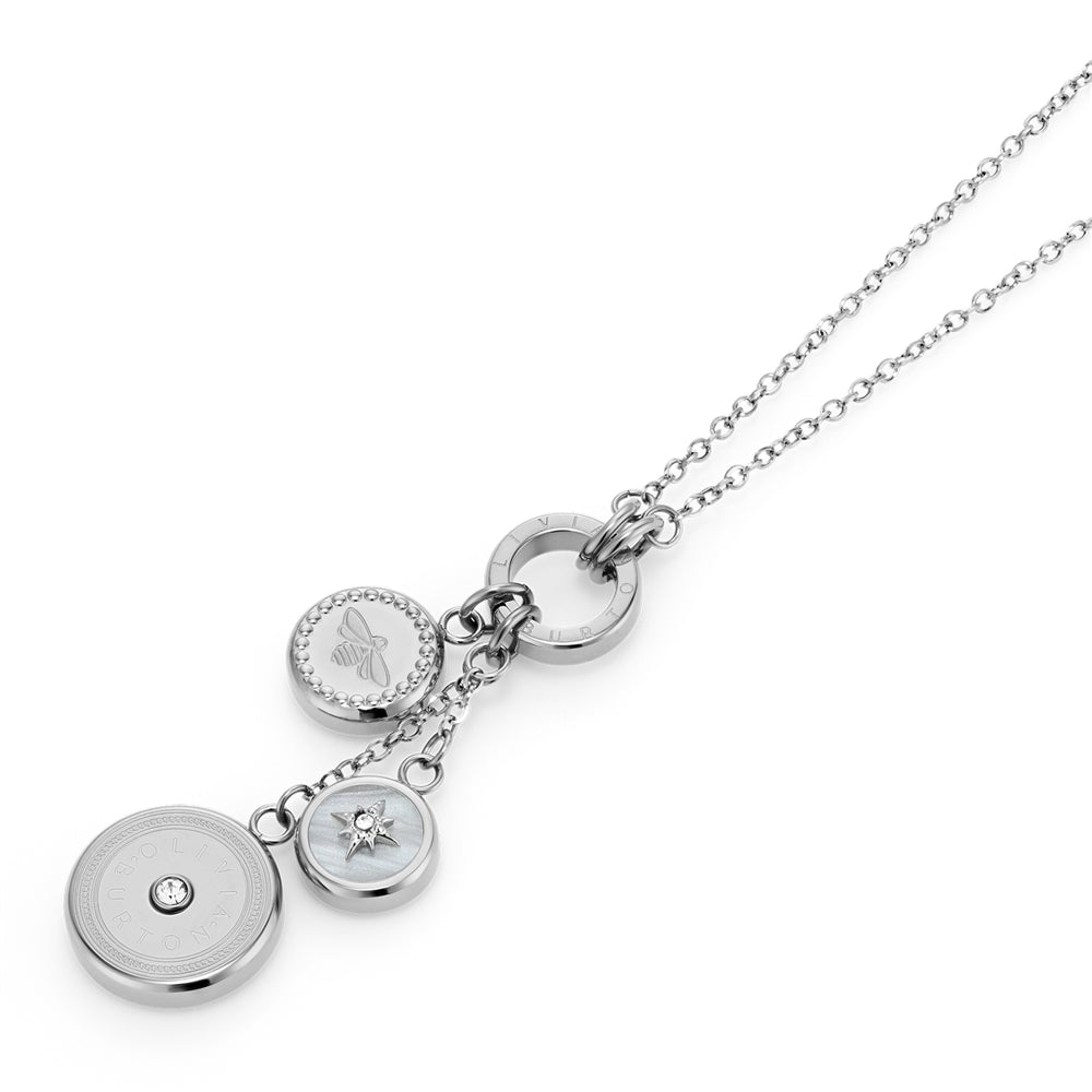 Olivia Burton Silver Multi Charm Necklace