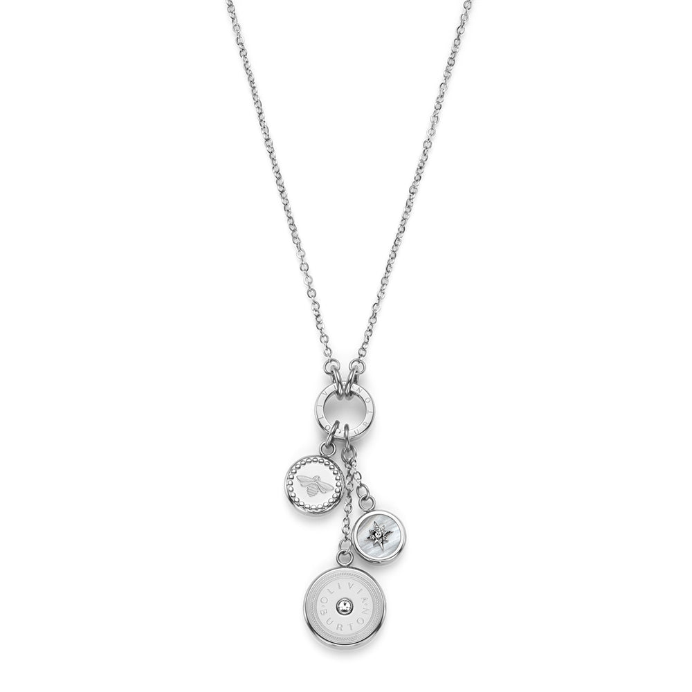 Olivia Burton Silver Multi Charm Necklace