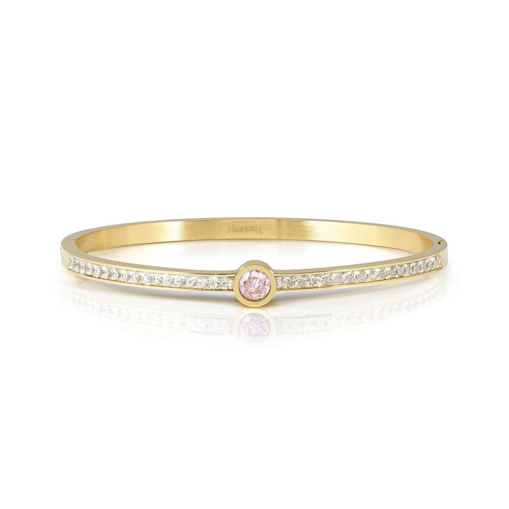 Nomination Pretty Bangles Gold Pink Circle Crystal Large Bangle