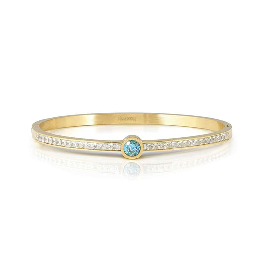 Nomination Pretty Bangles Gold Blue Circle Crystal Large Bangle