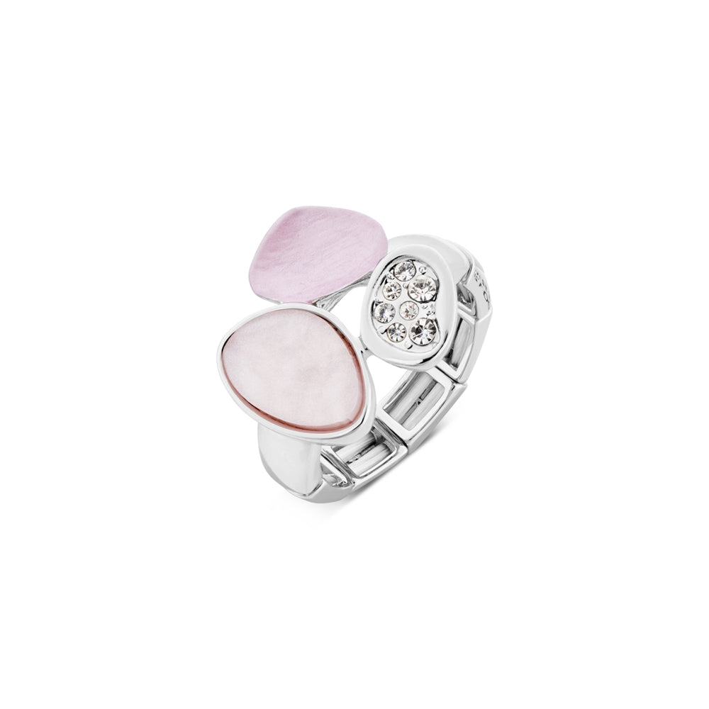 August Woods Silver Misty Rose Crystal Adjustable Ring