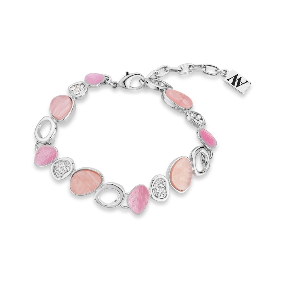 August Woods Silver Misty Rose Crystal Bracelet