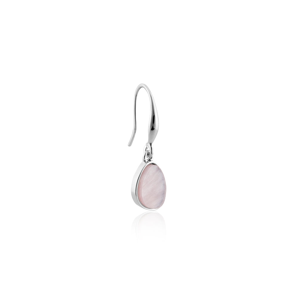 August Woods Silver Misty Rose Crystal Hook Earrings