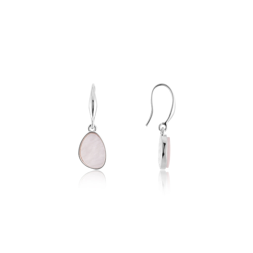 August Woods Silver Misty Rose Crystal Hook Earrings