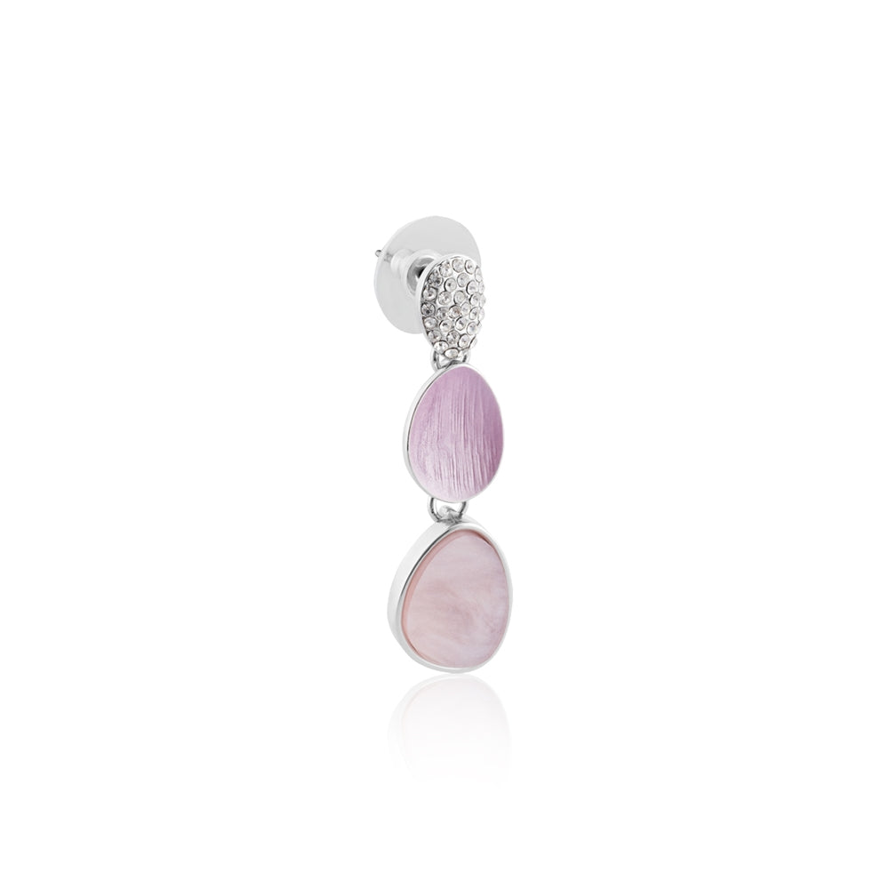 August Woods Silver Misty Rose Crystal Drop Earrings