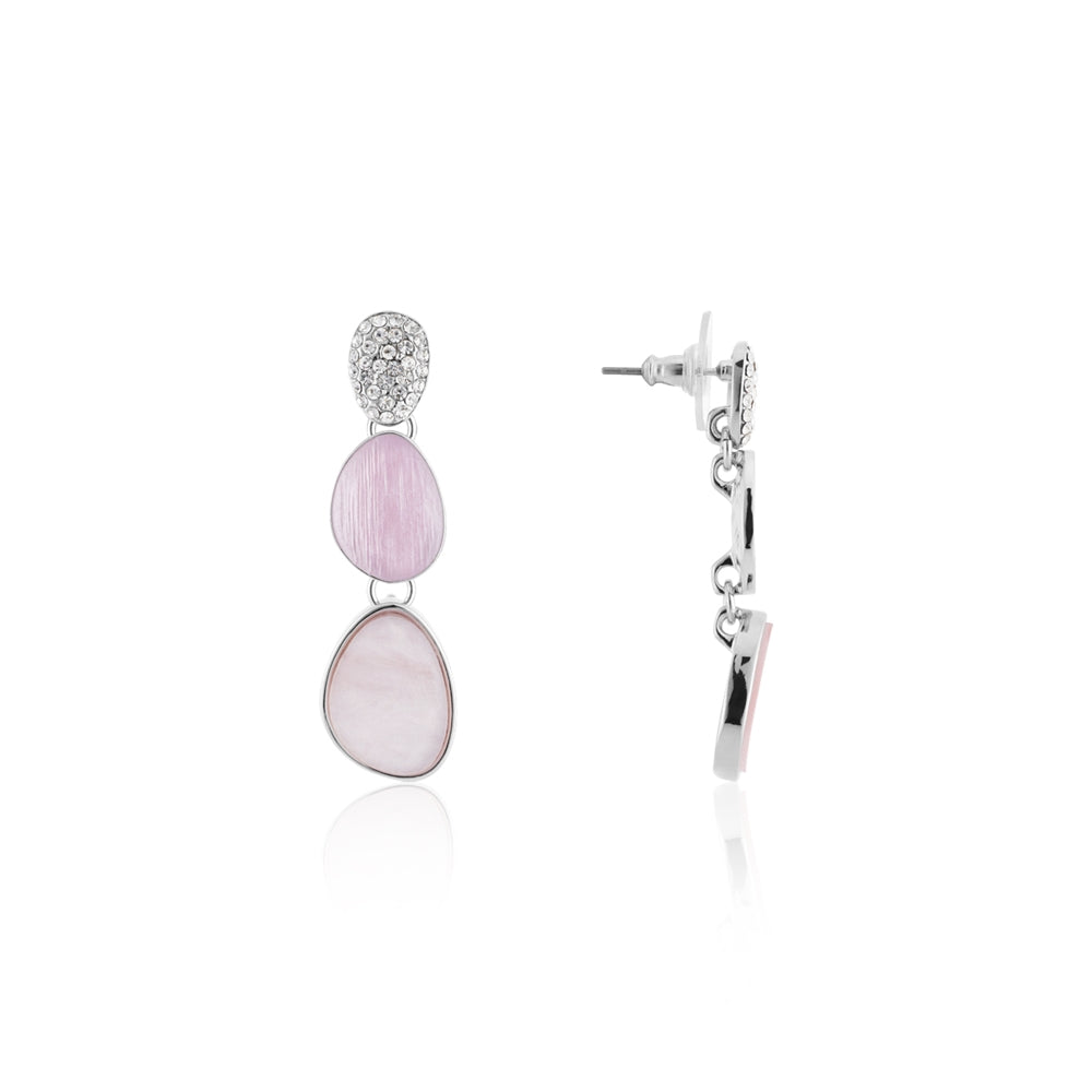 August Woods Silver Misty Rose Crystal Drop Earrings