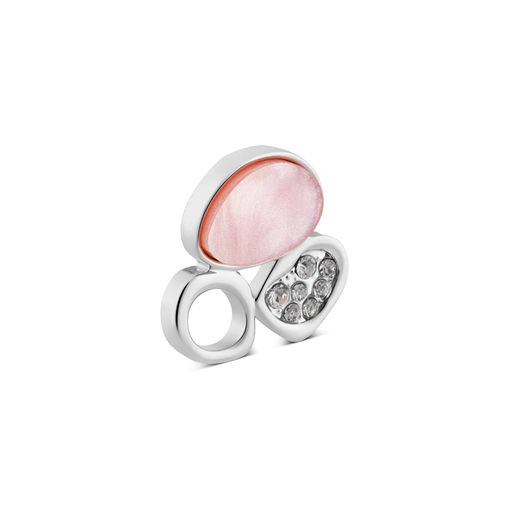 August Woods Silver Misty Rose Crystal Stud Earring
