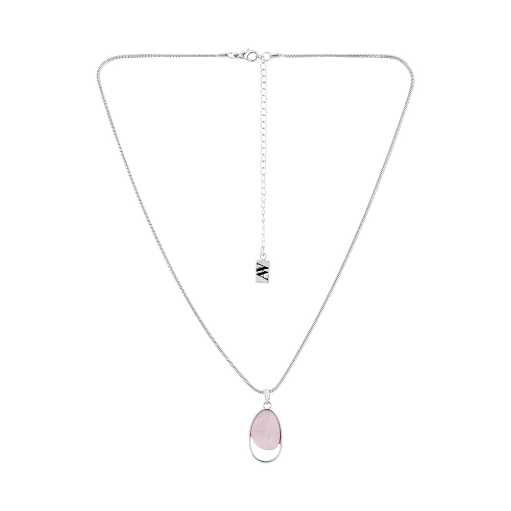 August Woods Silver Misty Rose Pendant Necklace