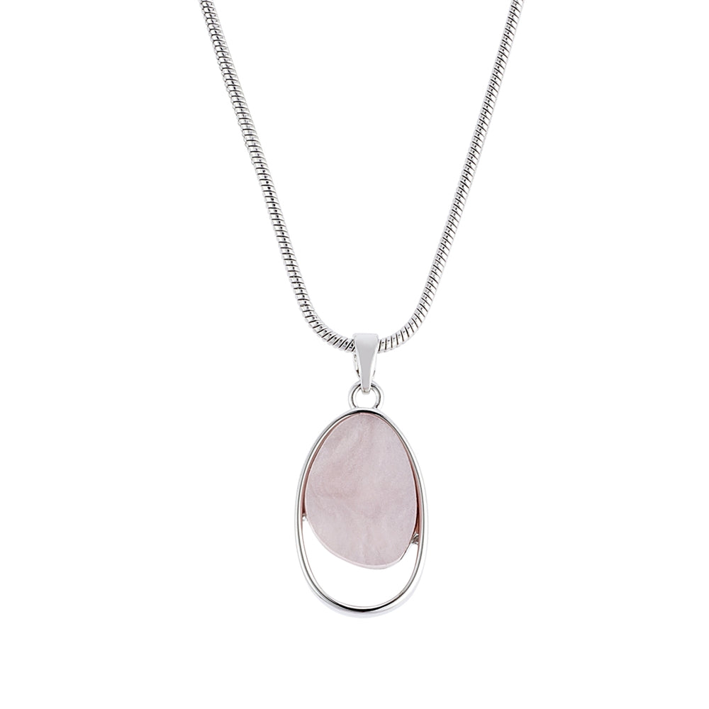 August Woods Silver Misty Rose Pendant Necklace