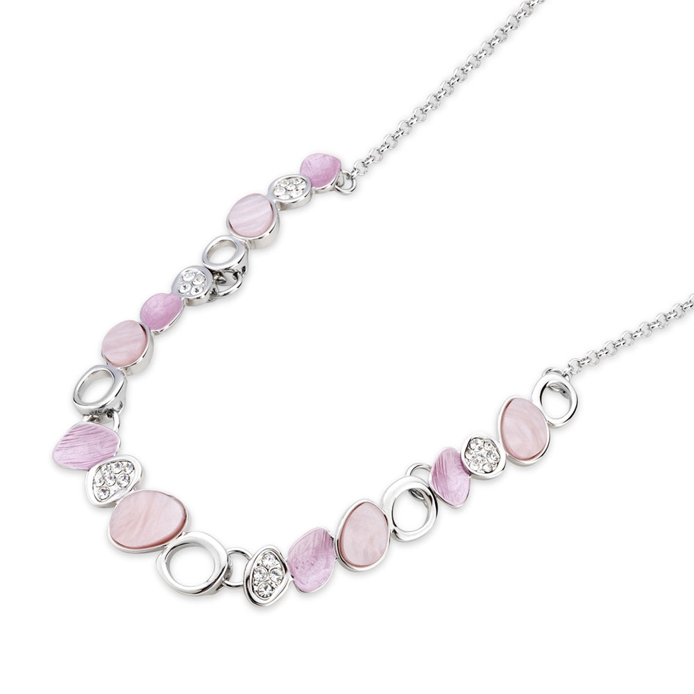 August Woods Silver Misty Rose Statement Necklace