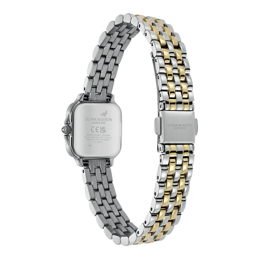 Olivia Burton Silver Grosvenor Mini Blue Watch