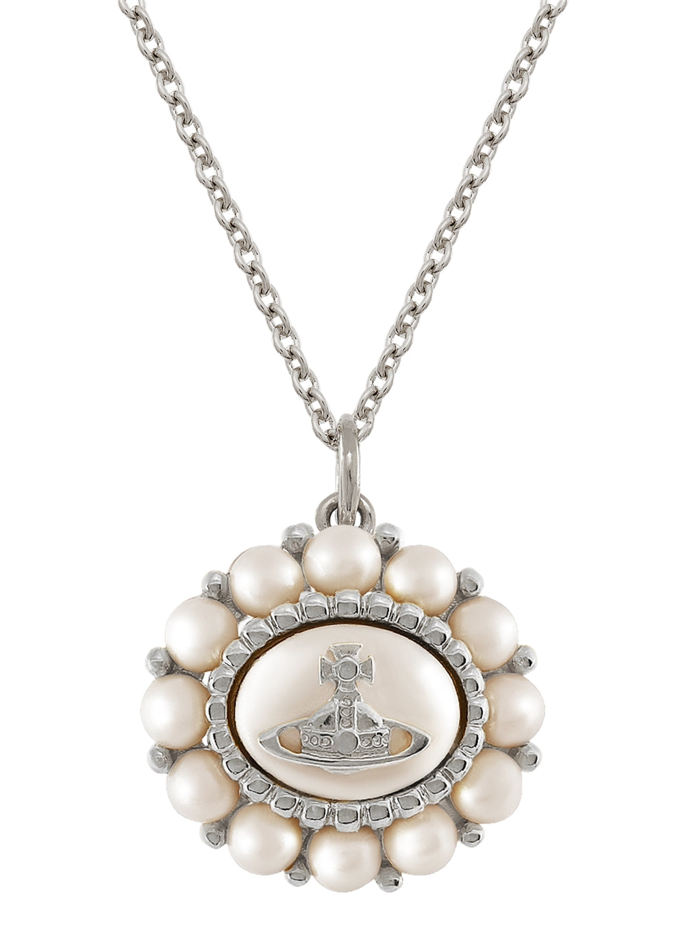 Vivienne Westwood Silver Amaya Halo Pearl Necklace