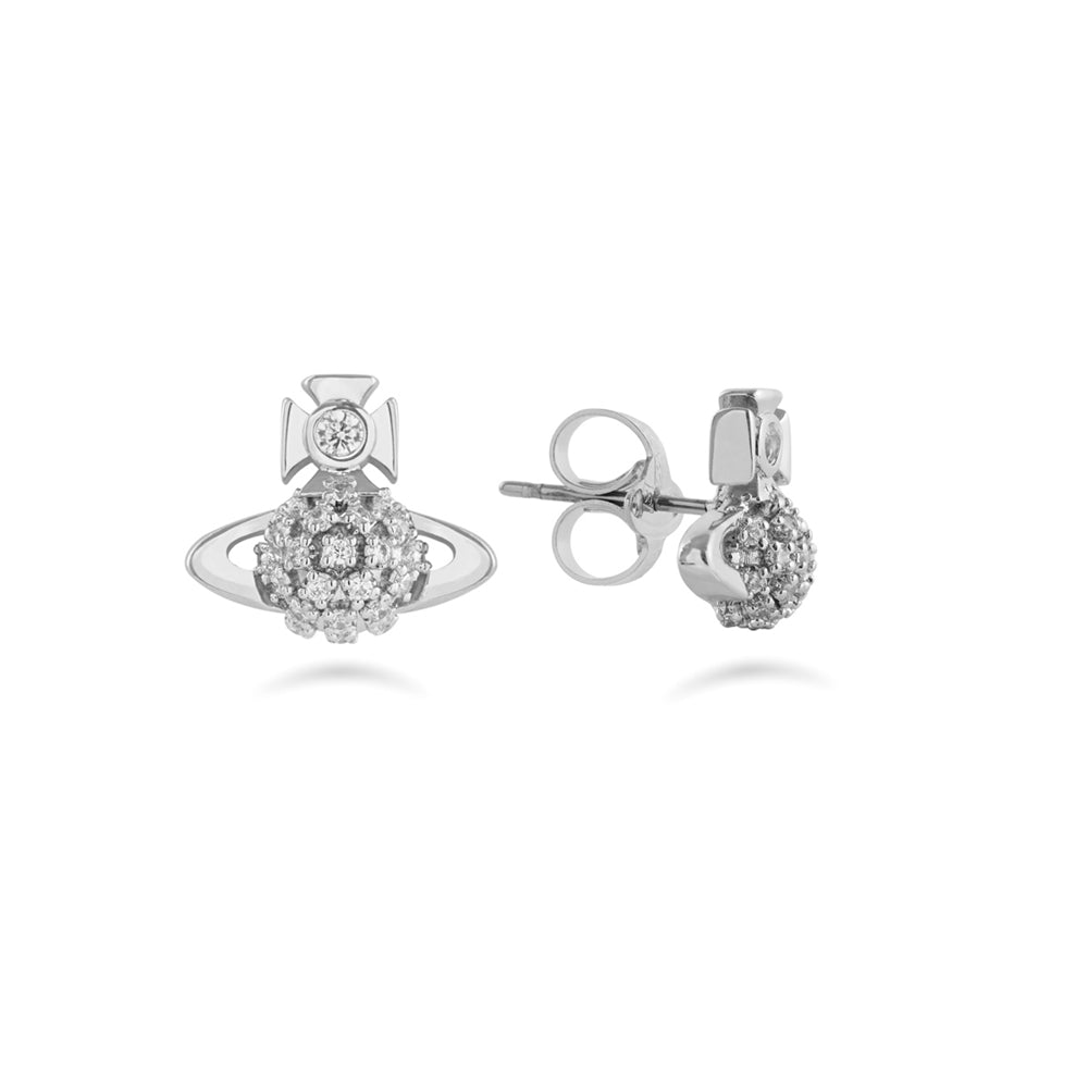 Vivienne Westwood Silver Donna CZ Bas Relief Earrings