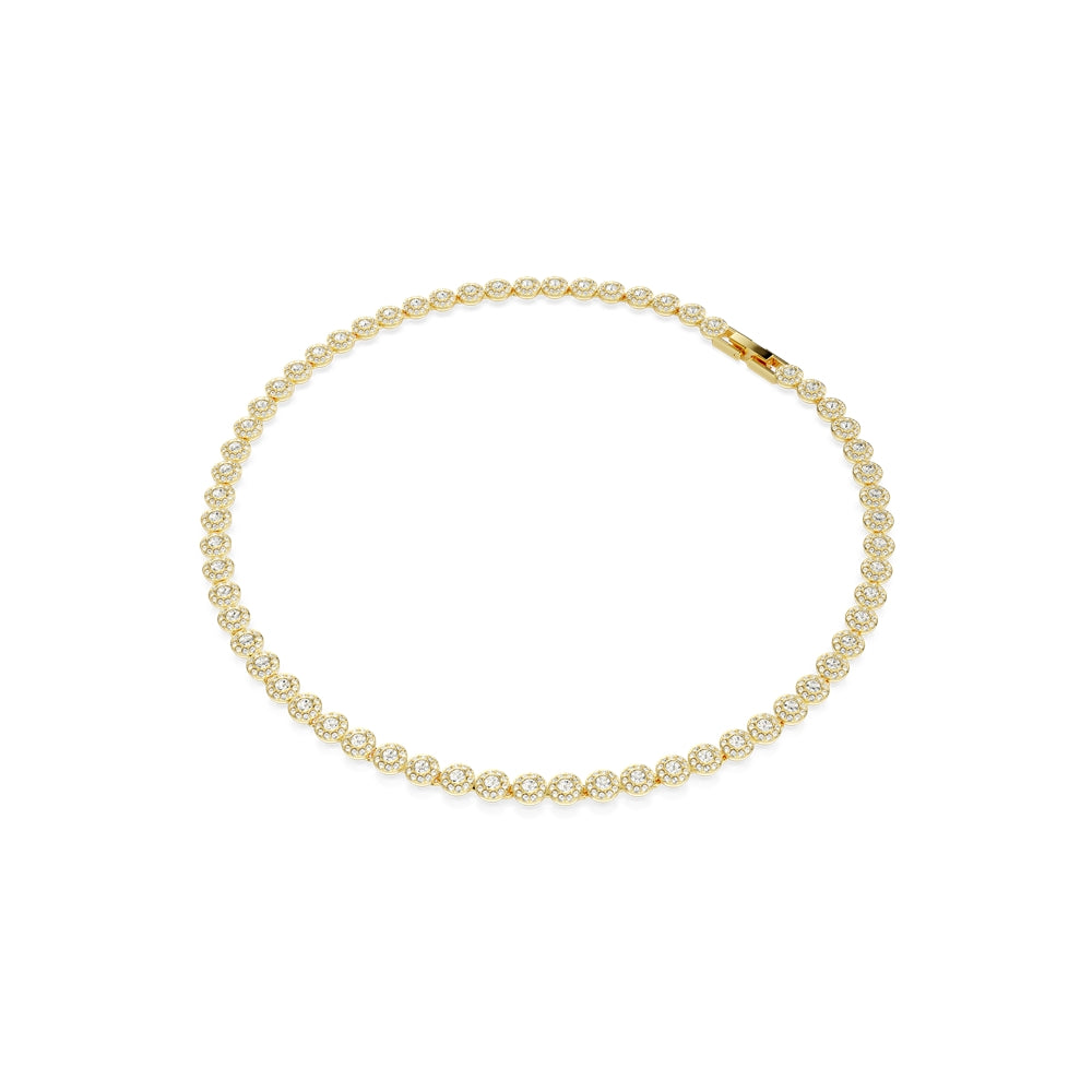 Swarovski Una Angelic Gold Plated Round Cut Necklace and Bracelet Set