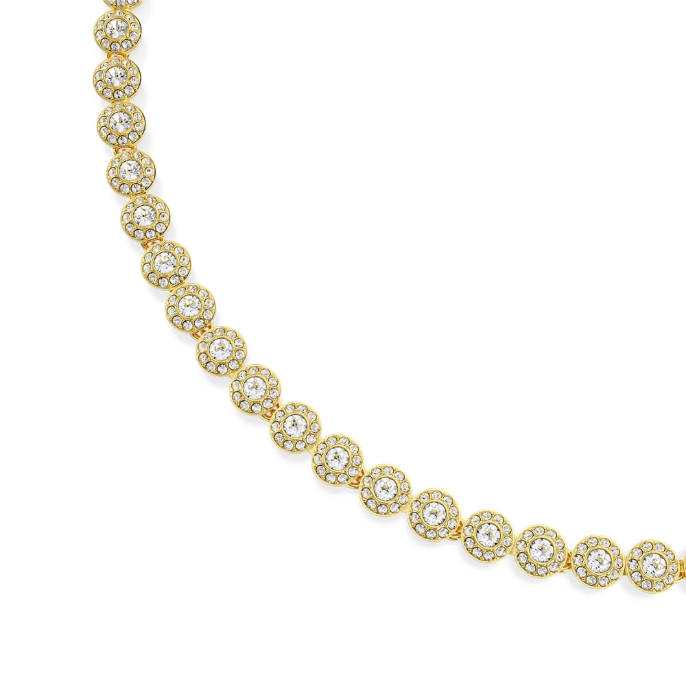 Swarovski Una Angelic Gold Plated Round Cut Necklace and Bracelet Set