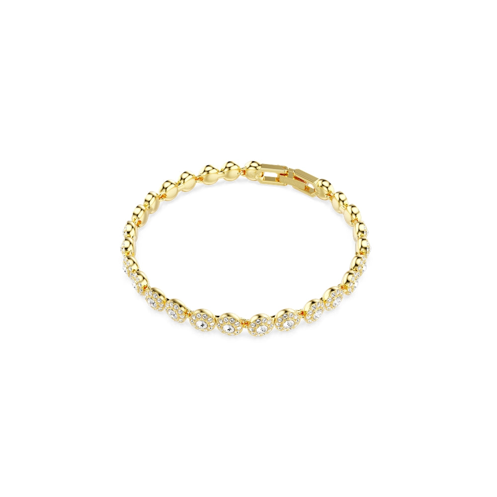 Swarovski Una Angelic Gold Plated Round Cut Necklace and Bracelet Set