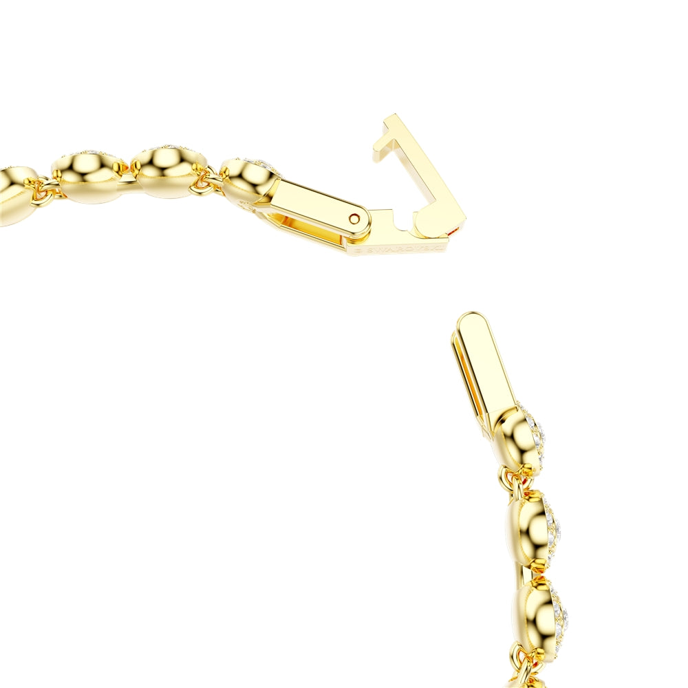 Swarovski Una Angelic Gold Plated Round Cut Necklace and Bracelet Set