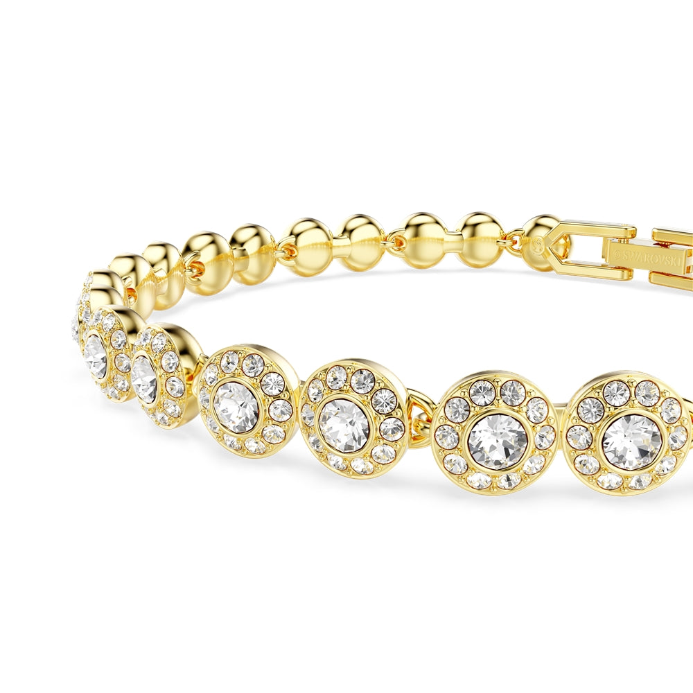 Swarovski Una Angelic Gold Plated Round Cut Necklace and Bracelet Set