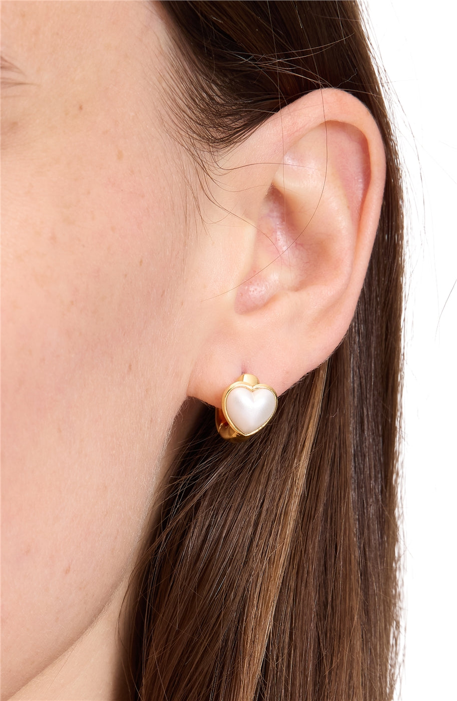 Kate Spade New York Gold Pearl Heart Huggie Earrings