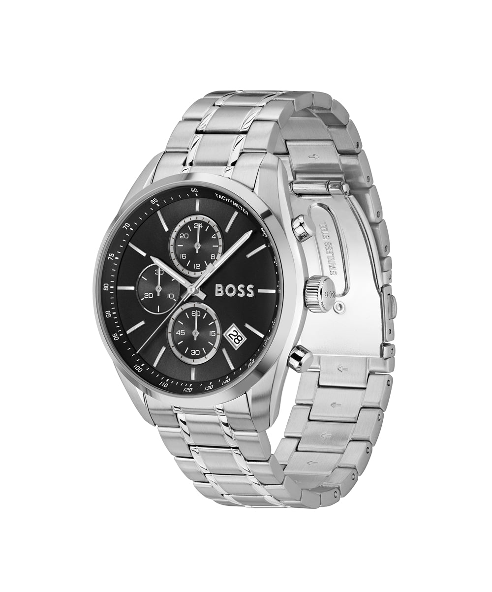 Boss Silver Black Grand Prix 44 Watch