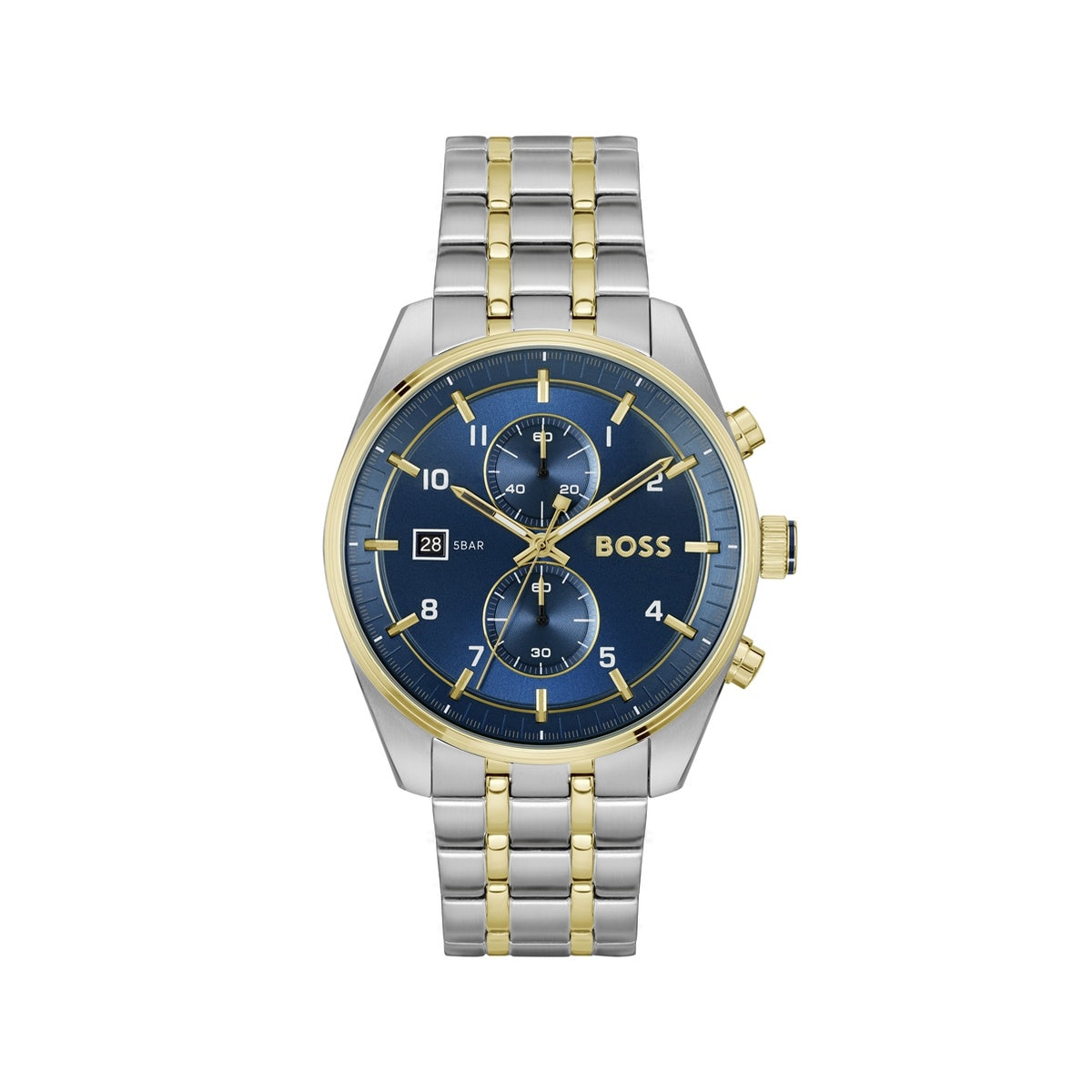 Boss Silver Blue and Gold Skytraveller Watch