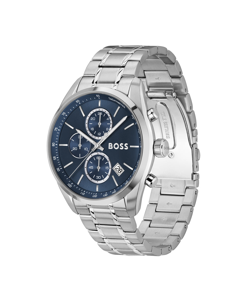 Boss Silver Blue Grand Prix 44 Watch