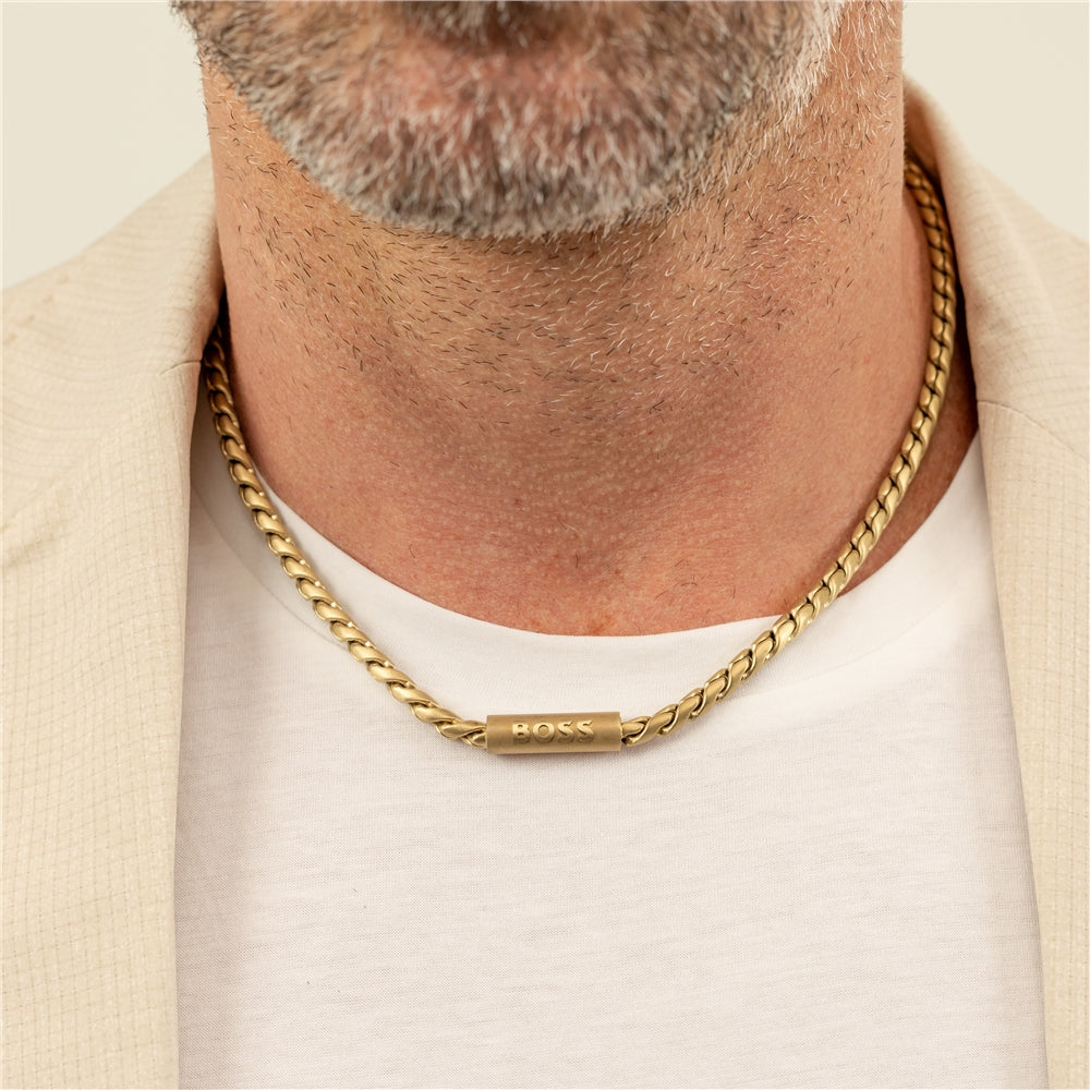 Boss Gold Gold Braided Necklace