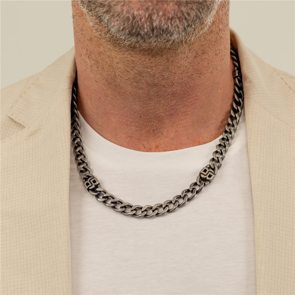 Boss Graphite Double B Necklace