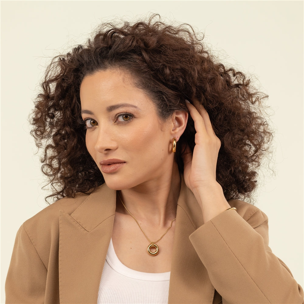 Boss Gold Live Hoop Earrings