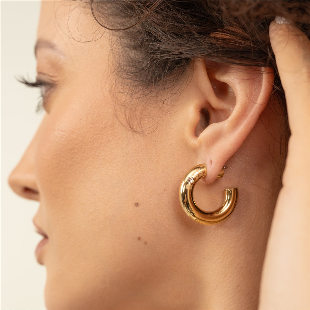 Boss Gold Live Hoop Earrings