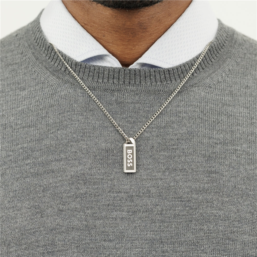 Boss Silver Kassy Emblem Necklace