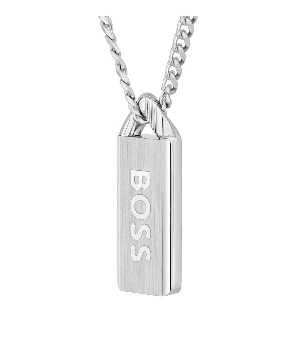Boss Silver Kassy Emblem Necklace