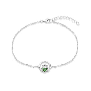 Argento Silver Emerald Claddagh Bracelet
