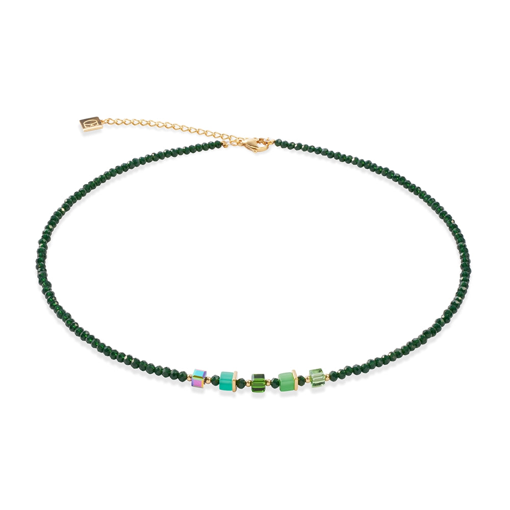 Coeur De Lion Gold Joyful Colour Green Bead Necklace