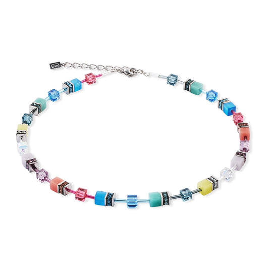 Coeur De Lion Silver Rainbow Magic Iconic Cubes Necklace