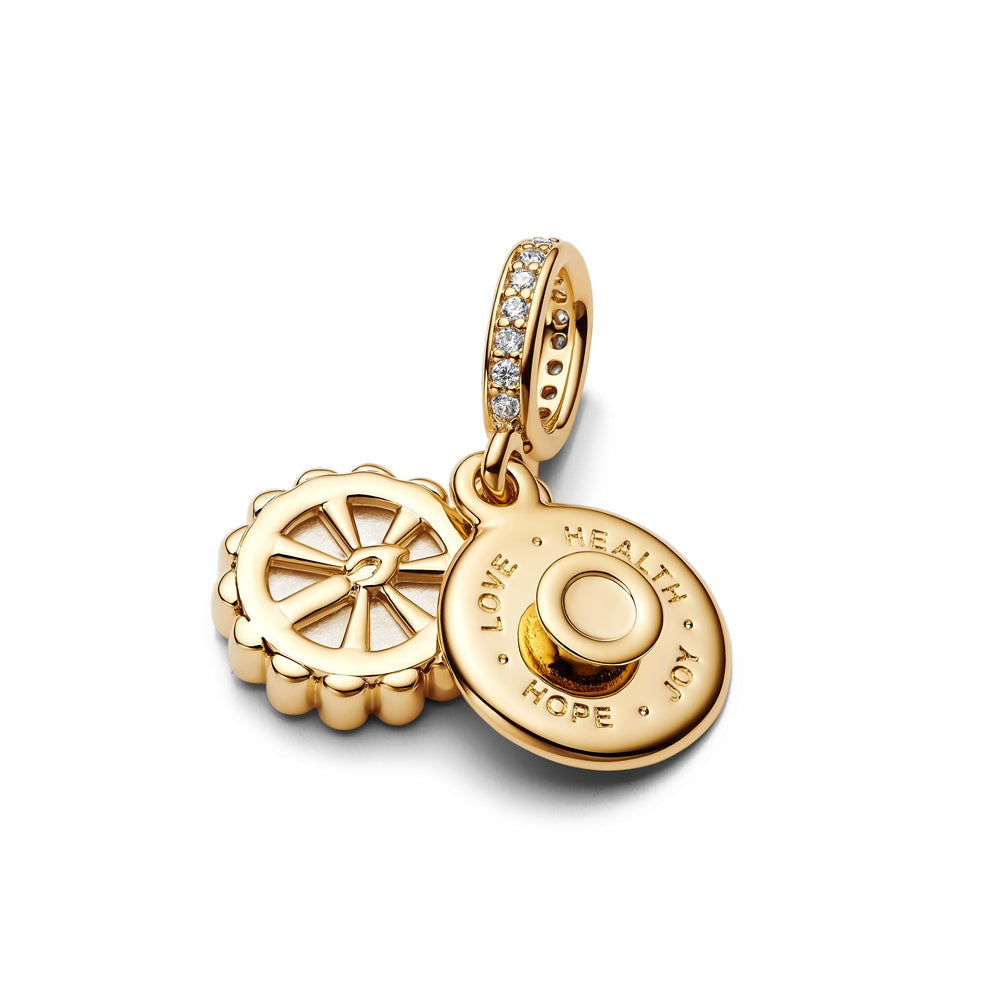 Pandora Gold Happy Birthday Cake Dangle Charm