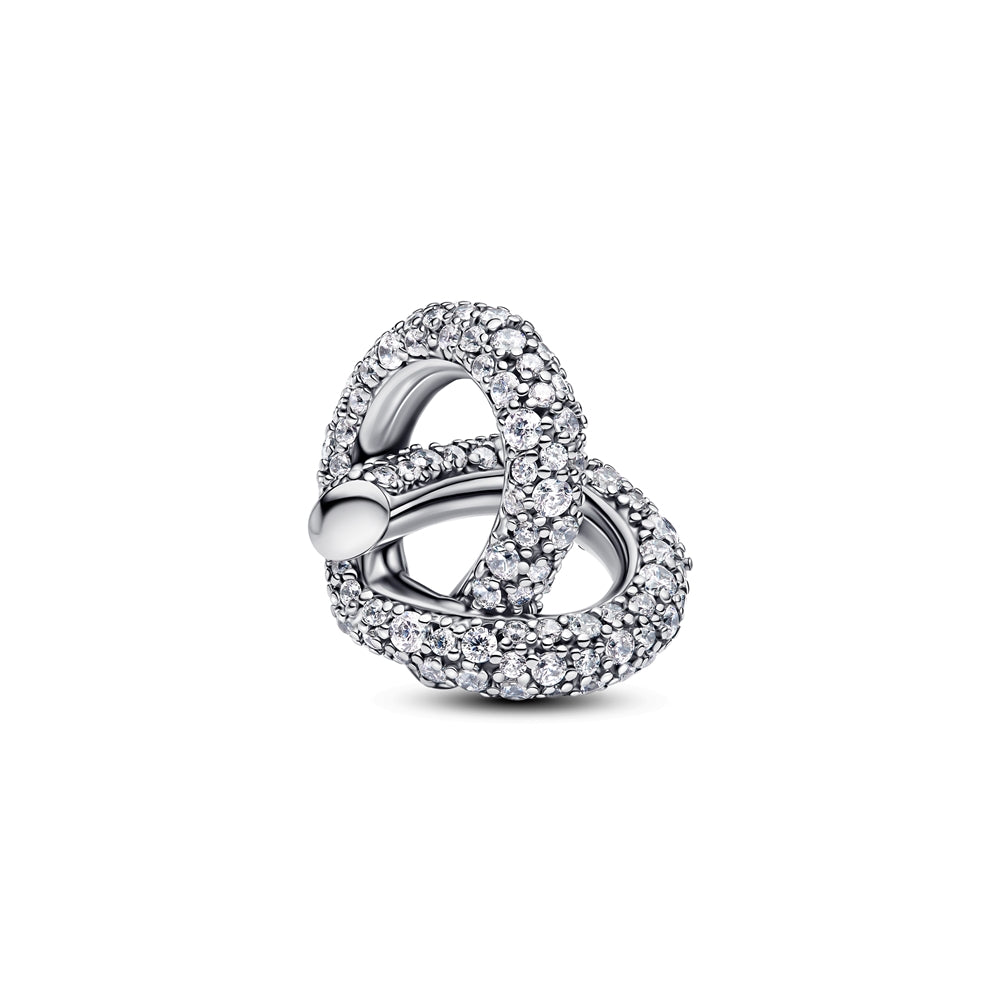 Pandora Silver Pavé Infinity Knot Heart Charm